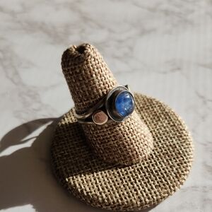 Silver and Blue Kyanite Stone Ring